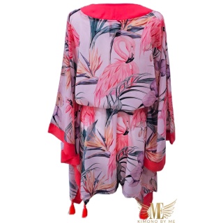 ARUBA MINI Kimono plażowe we flamingi