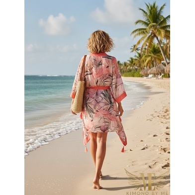ARUBA MINI Kimono plażowe we flamingi