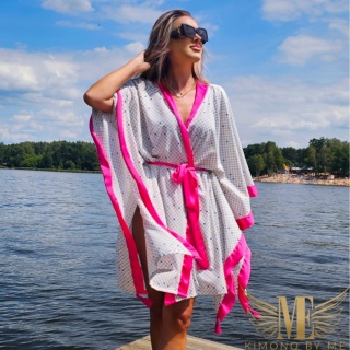 BALI MINI – narzutka plażowa z różowymi skrzydłami| KIMONO BY ME