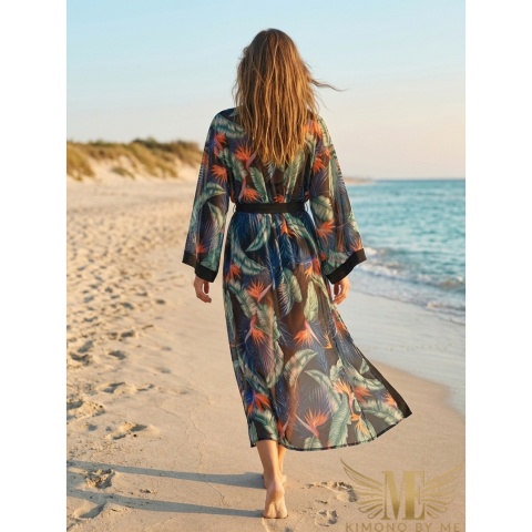 KIMONO DŁUGIE WZÓR RAJSKI PTAK