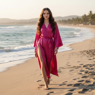CRYSTAL MAXI Długie kimono plażowe z kryształkami róż| KIMONO BY ME