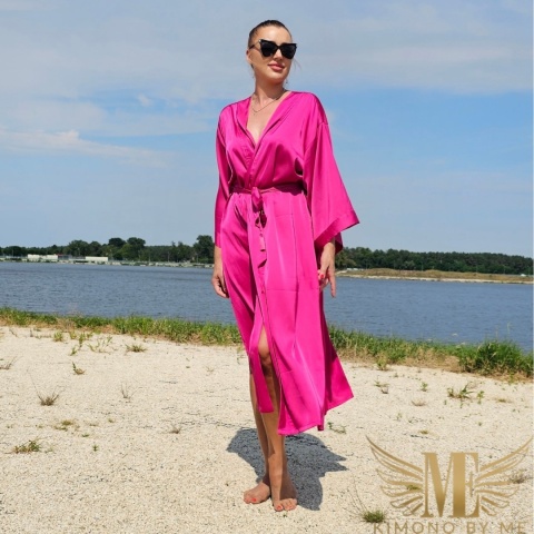 CRYSTAL MAXI Długie kimono plażowe z kryształkami róż| KIMONO BY ME