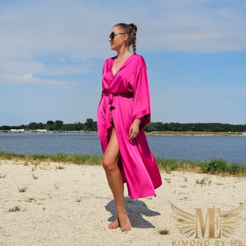 CRYSTAL MAXI Długie kimono plażowe z kryształkami róż| KIMONO BY ME