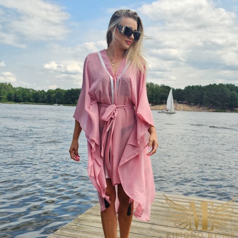 asymetryczna narzutka plażowa | KIMONO BY ME