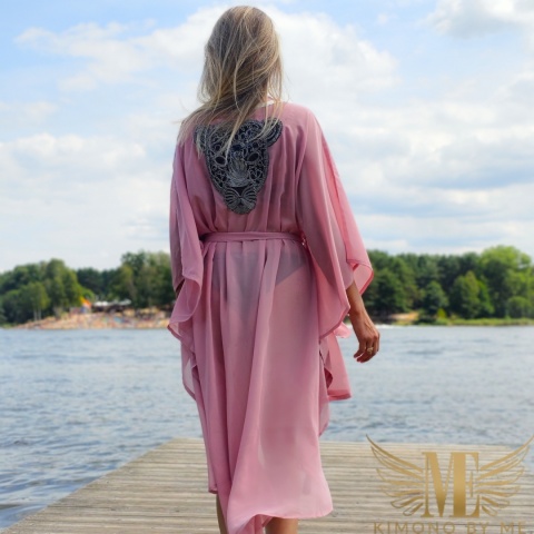 ZAYA ROSE MIDI – asymetryczna narzutka plażowa KIMONO BY ME