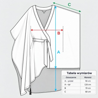 PERSONALIZOWANA NARZUTKA PLAŻOWA MIDI – asymetryczne kimono | KIMONO BY ME