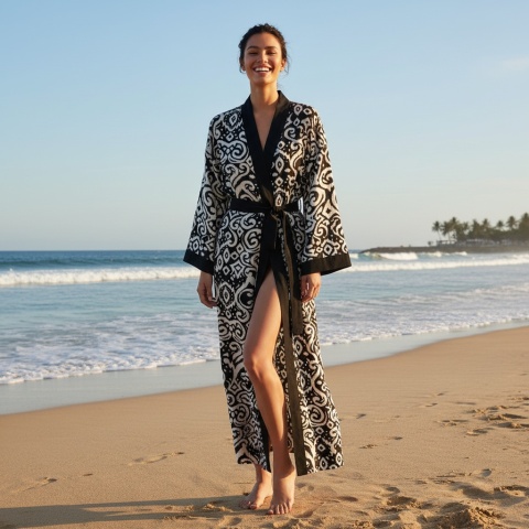 PORTOFINO MAXI – Długie Kimono Plażowe
