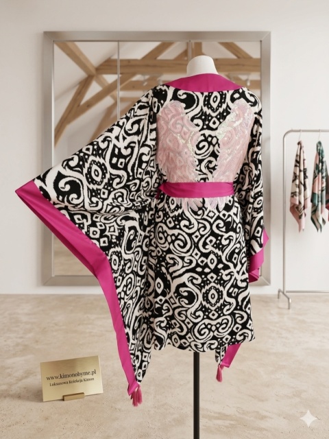PORTOFINO MINI Kimono plażowe z różowymi skrzydłami