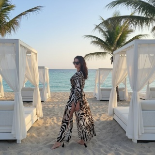 SAVANNA CHIC MAXI długie kimono plażowe ze skrzydłami | Czekoladowa Zebra | KIMONO BY ME