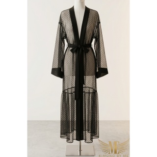 WENECJA MAXI Długi szlafroczek plażowy ze złotymi skrzydłami